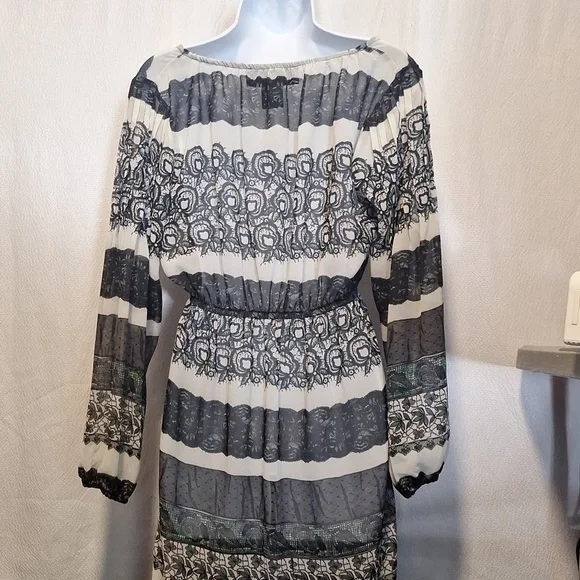 Kardashian Kollection XS. Black and white semi sheer cover up dress - Picture 5 of 7